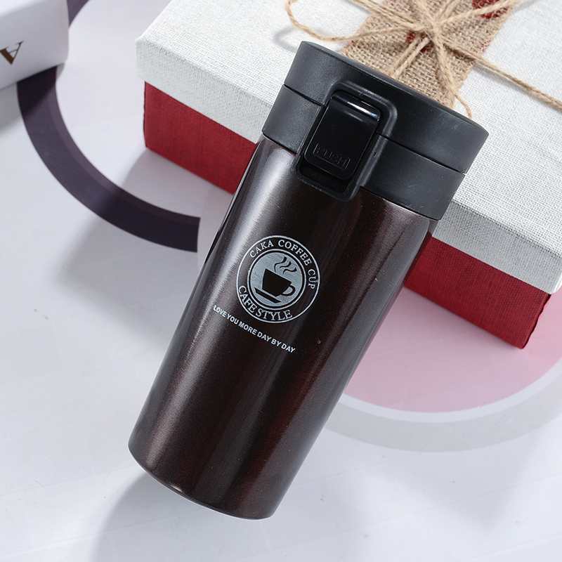 New Stainless Steel Coffee Cup Portable Business Car Gift Water Cup Creative Bouncing Cover Vacuum Cup Custom Logo