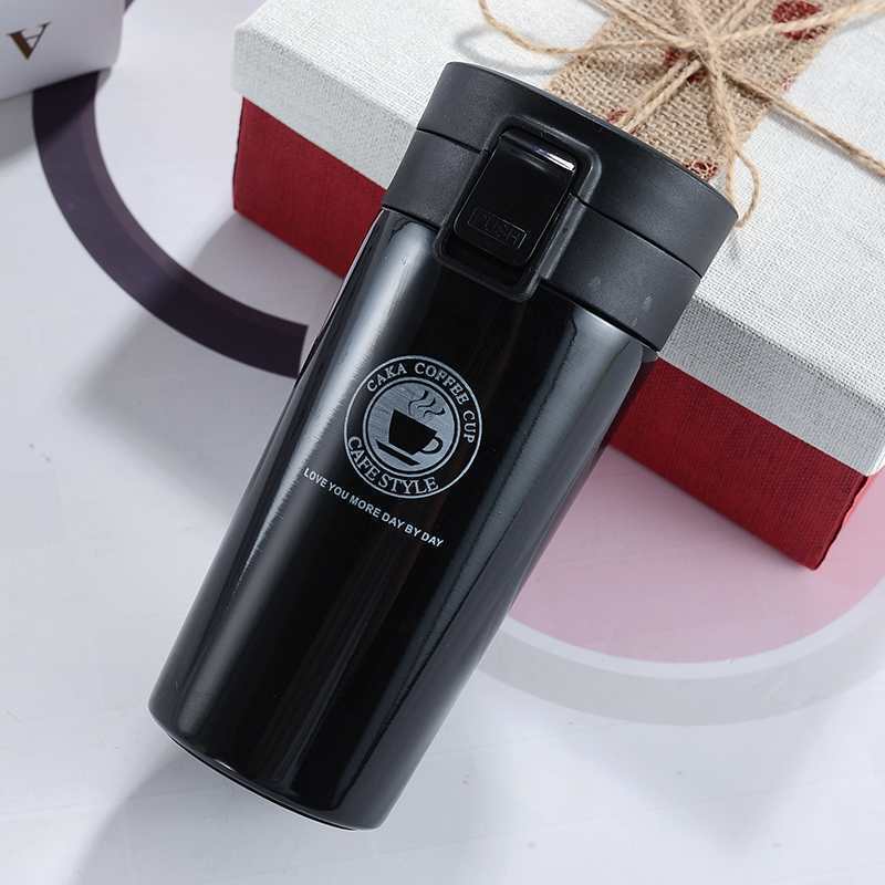 New Stainless Steel Coffee Cup Portable Business Car Gift Water Cup Creative Bouncing Cover Vacuum Cup Custom Logo